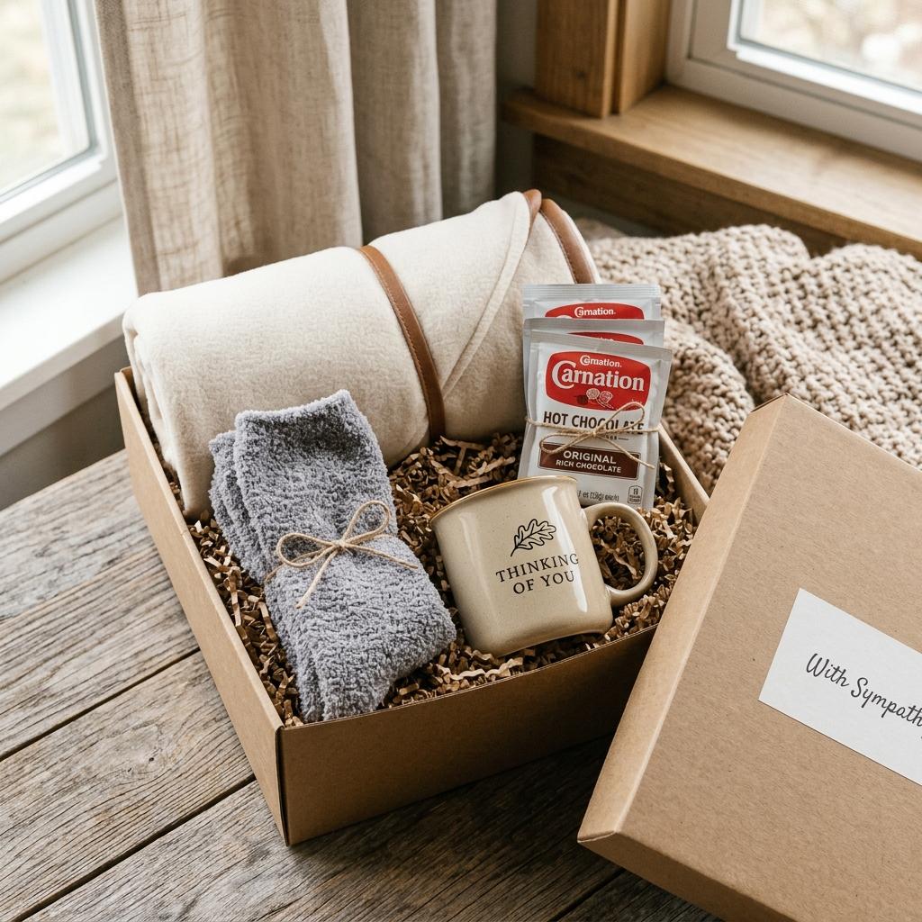 The Cozy Nest Sympathy Box, packed and shipped in Canada