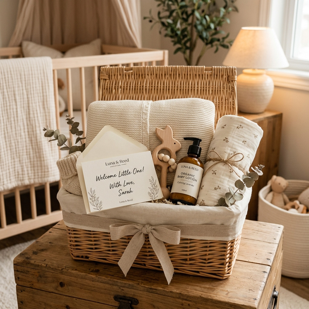 Baby Shower gift basket, packed and shipped in Canada