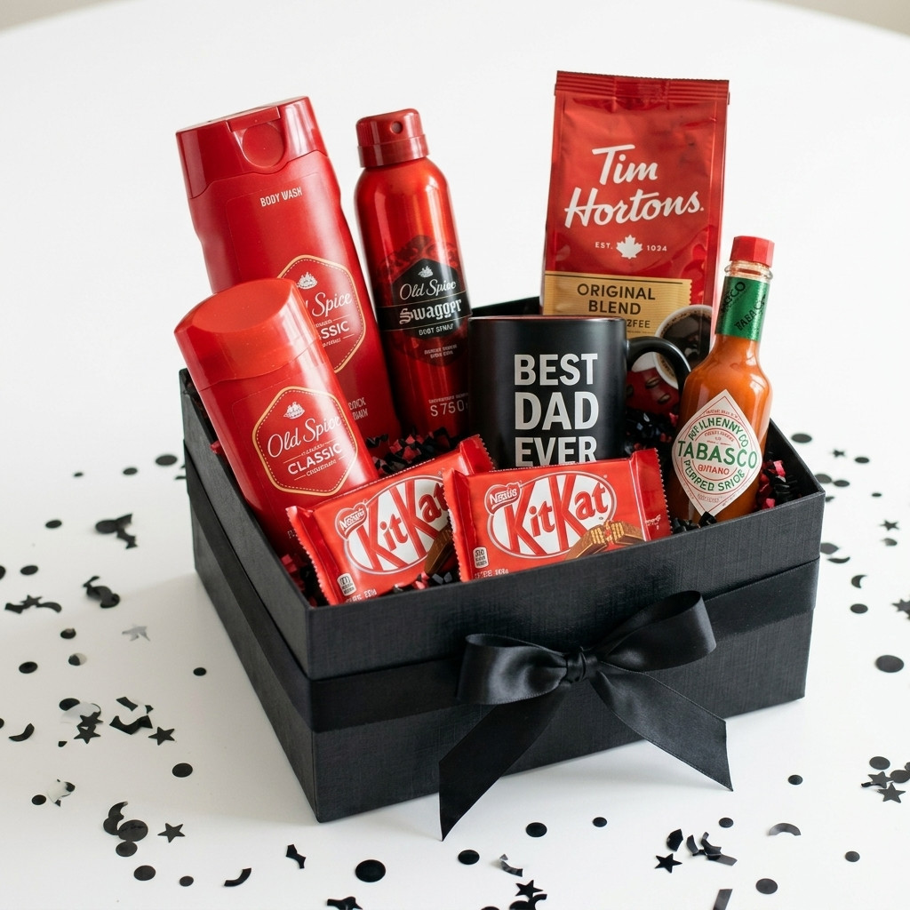Father's Day gift basket, packed and shipped in Canada