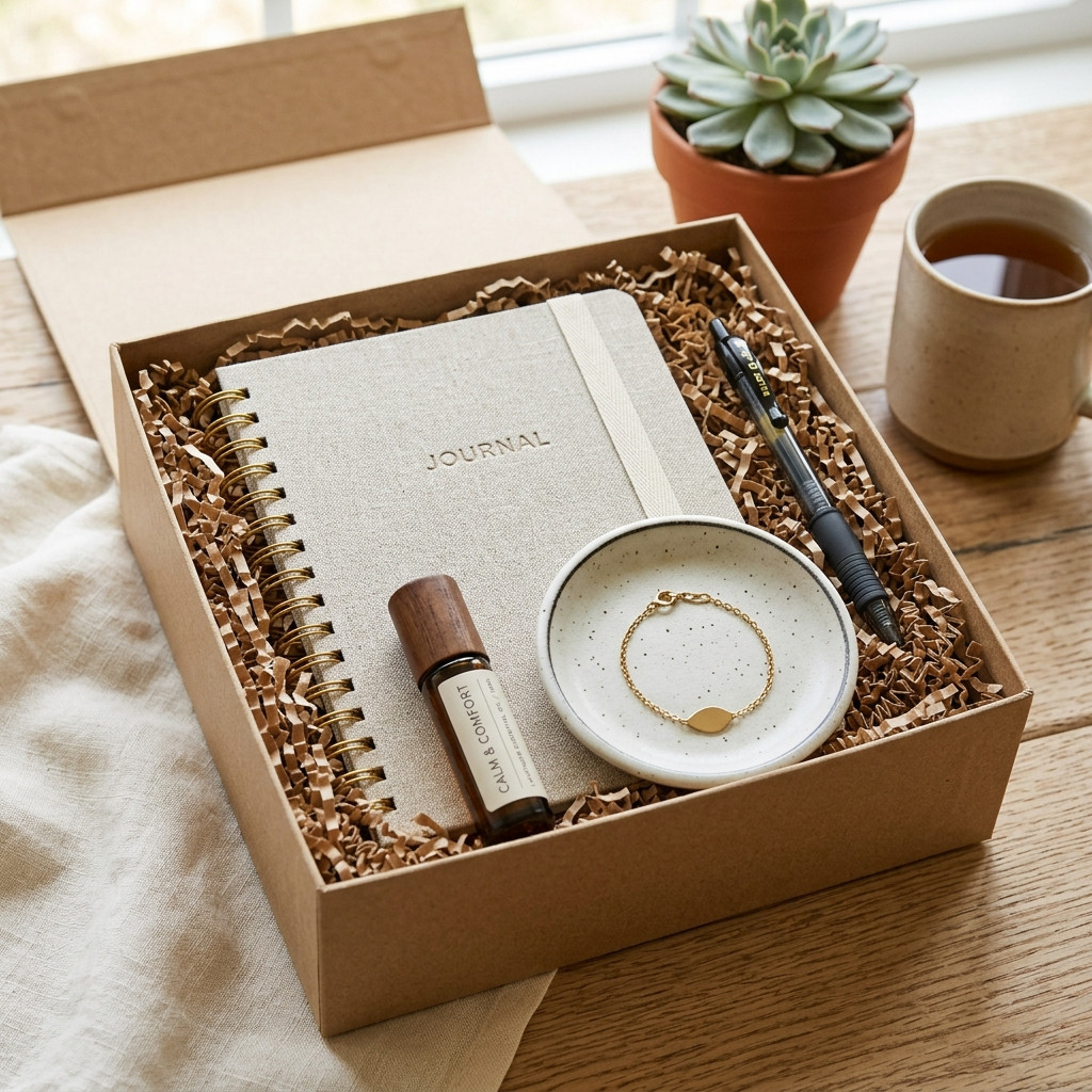 The Quiet Reflection Sympathy Box, packed and shipped in Canada