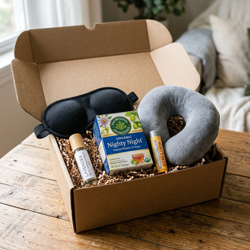 The Rest & Recharge Box, packed and shipped in Canada