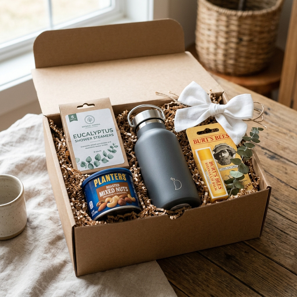 The Rest & Restore Sympathy Box, packed and shipped in Canada