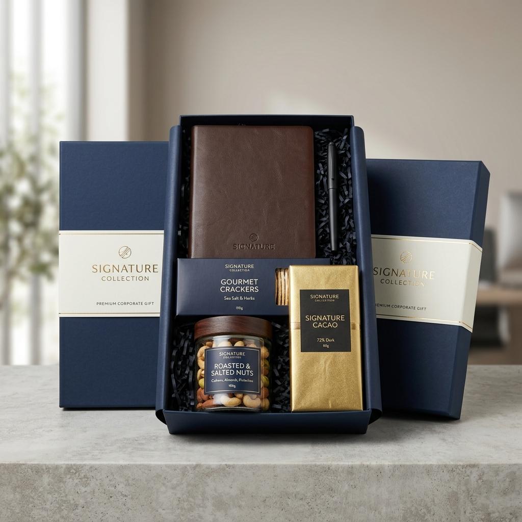 Signature corporate gift basket