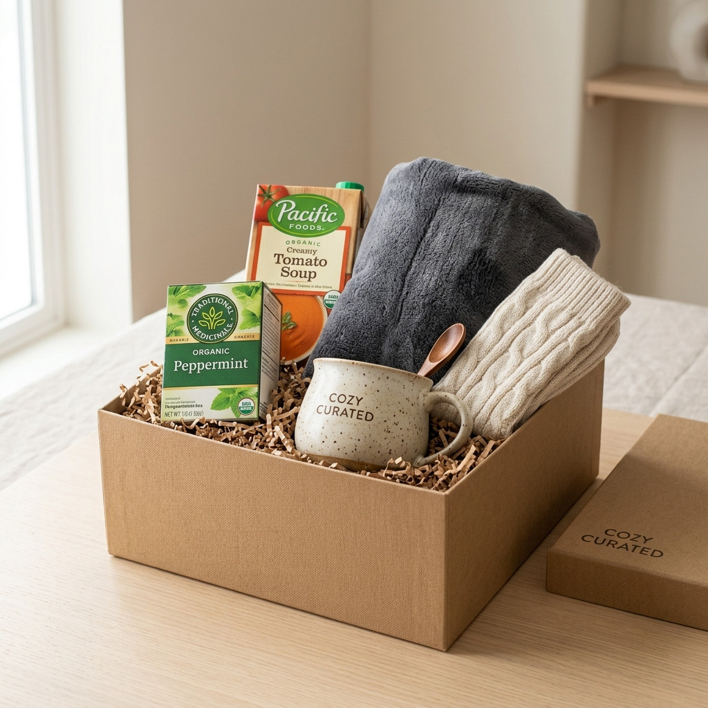 The Cozy Recovery Box, packed and shipped in Canada