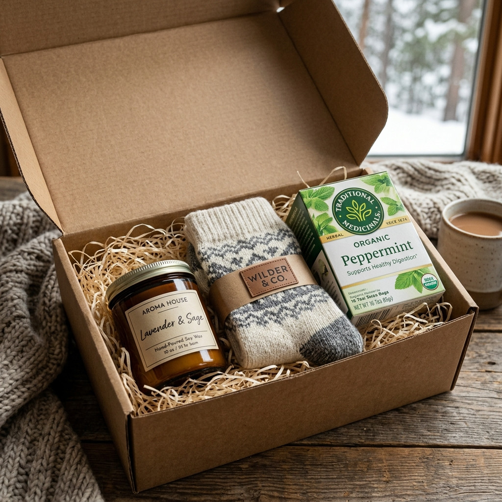 The Relax & Unwind Box, packed and shipped in Canada