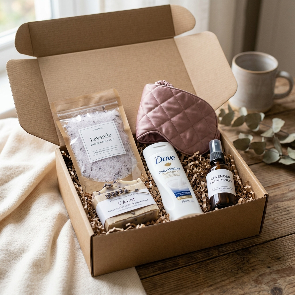 The Spa & Self-Care Sympathy Box, packed and shipped in Canada