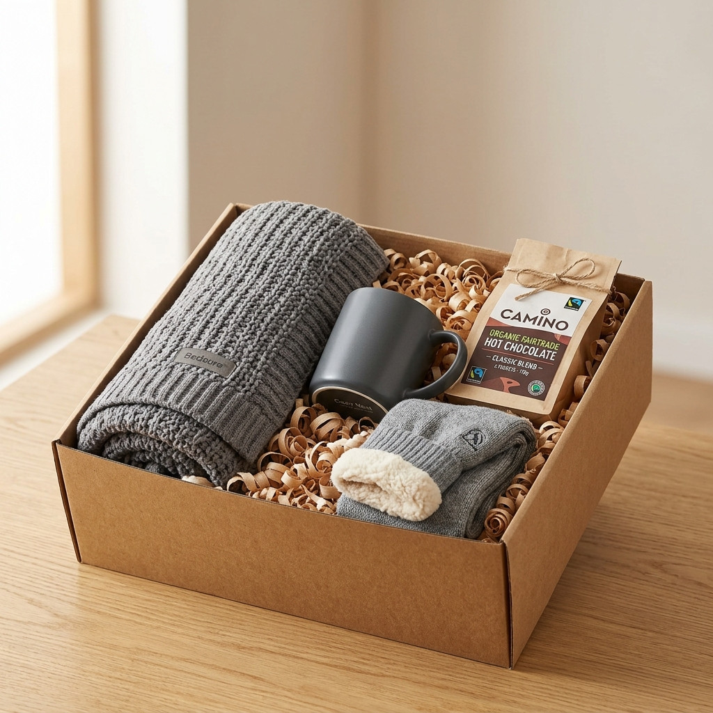 The Cozy Gratitude Box, packed and shipped in Canada