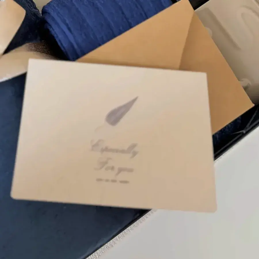 My card and its kraft envelope, close up